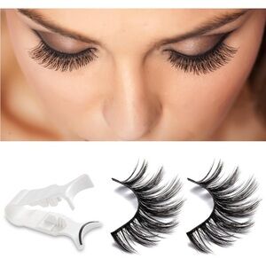 Black False Magnetic Eyelashes with Applicator